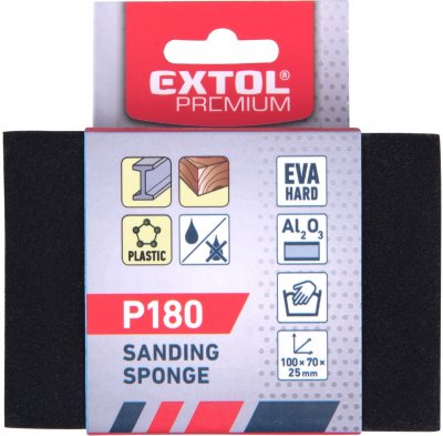Brusná houba 100x70x25mm, P180, abrazivo-korund EXTOL PREMIUM