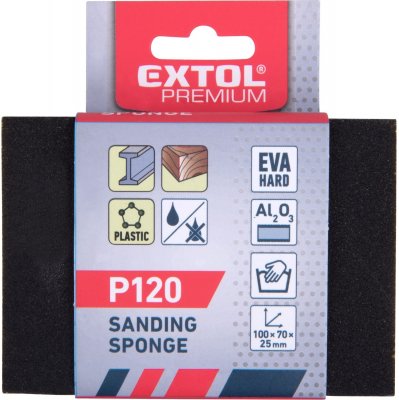 Brusná houba 100x70x25mm, P120, abrazivo-korund EXTOL PREMIUM