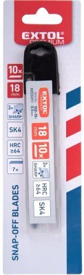 Břity ulamovací do nože, 18mm, 10ks, SK4 EXTOL PREMIUM