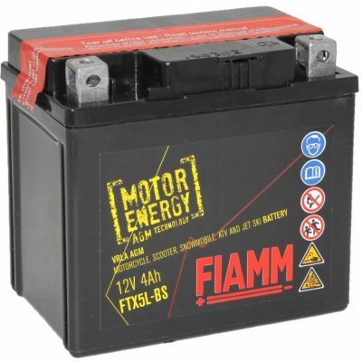 Motobaterie Fiamm Motorenergy AGM 12V, 5Ah, FTX5L-BS