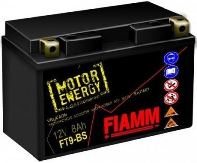 Motobaterie Fiamm Motorenergy AGM 12V, 8Ah, FT9-BS