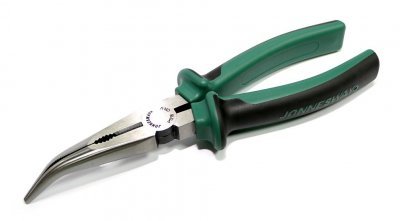 Klešte na jemnú mechaniku zahnuté JONNESWAY P1218