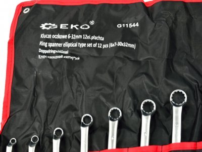 Klíče očkové zahnuté, sada 12ks, 6-32mm GEKO G11544