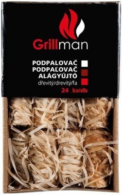 Grillman Dřevitý podpalovač 24ks