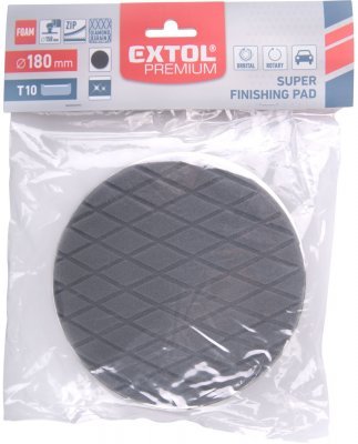 Kotouč leštící pěnový, diamantový vzor, T10, černý, ⌀180x35mm, zapuštěný suchý zip ⌀150mm EXTOL PREMIUM