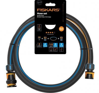Fiskars sada zavlažovací hadice 1/2" 1,8m, odolnost Q4 + spojky