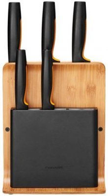 Fiskars bambusový blok s pěti noži Functional Form