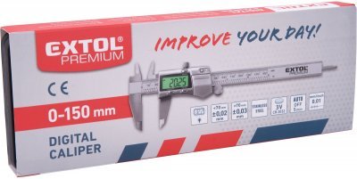Měřítko posuvné digitální nerez, 0-150mm, podsvícení displeje EXTOL PREMIUM