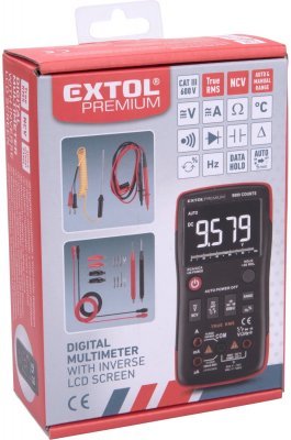 Multimetr digitální, automatická volba rozsahů, True RMS EXTOL PREMIUM