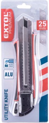 Nůž ulamovací kovový s výztuhou, 25mm Auto-lock EXTOL PREMIUM