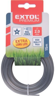 Žací struna do sekačky s jádrem, hvězdicový profil, 2mm, 15m EXTOL PREMIUM