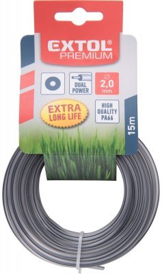 Žací struna do sekačky s jádrem, kruhový profil, 2mm, 15m EXTOL PREMIUM