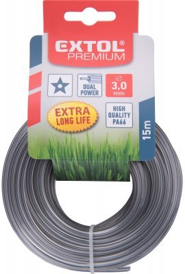 Žací struna do sekačky s jádrem, hvězdicový profil, 3mm, 15m EXTOL PREMIUM