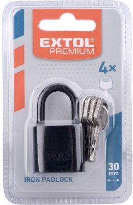 Zámek visací kovový černý, 30mm EXTOL PREMIUM