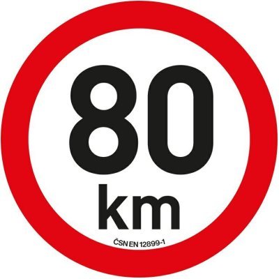 Samolepka omezená rychlost 80 km/h reflexní (200 mm)