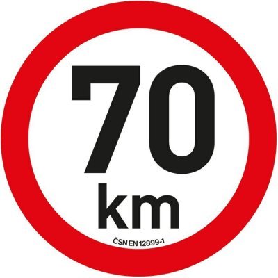 Samolepka omezená rychlost 70 km/h reflexní (200 mm)