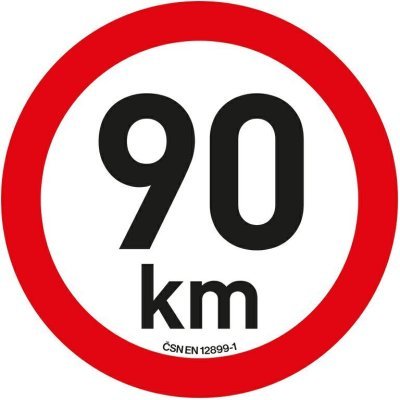 Samolepka omezená rychlost 90 km/h reflexní (200 mm)
