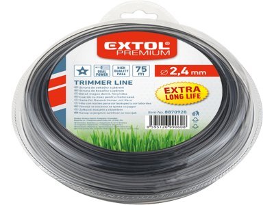 Žací struna do sekačky s jádrem, hvězdicový profil, 2,4mm, 75m EXTOL PREMIUM