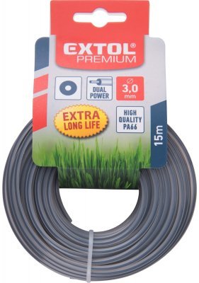 Žací struna do sekačky s jádrem, kruhový profil, 3mm, 15m EXTOL PREMIUM