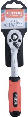 Ráčna tvarovaná, 45 zubů, 1/4", L 153mm, Crv EXTOL PREMIUM