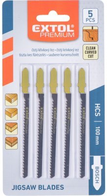 Plátky do přímočaré pily 5ks, 75x2,5mm, HCS Bosh Křivý řez EXTOL PREMIUM