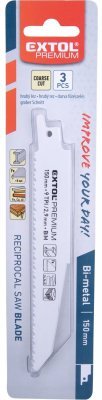 Plátky do pily ocasky 3ks, 150x22x1,6mm, Bi-metal EXTOL PREMIUM
