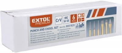 Sekáče, průbojníky a důlčík, sada 6ks EXTOL PREMIUM