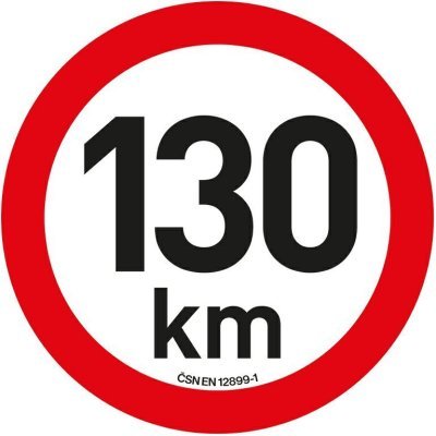 Samolepka omezená rychlost 130 km/h reflexní (200 mm)