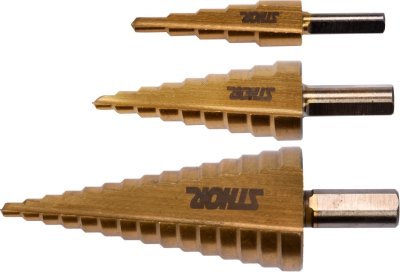Sada stupňovitých vrtáků 3ks 4-32 mm Sthor