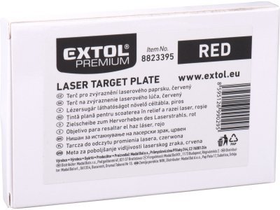 Terč pro zvýraznění laser. paprsku, červený EXTOL PREMIUM