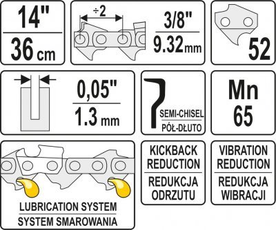 Řetěz na motorovou pilu 14" 3/8" Yato YT-84951