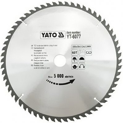 Kotouč na dřevo 300 x 30 mm 60z Yato YT-6077