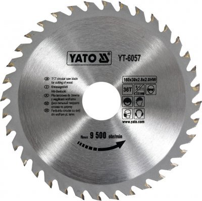 Kotouč na dřevo 160 x 30 mm 36z Yato YT-6057