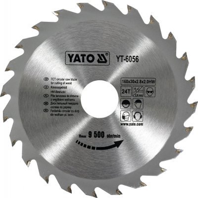 Kotouč na dřevo 160 x 30 mm 24z Yato YT-6056