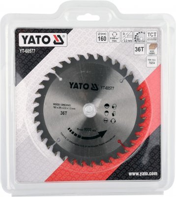 Kotouč na dřevo 160 x 20 mm 36z Yato YT-60577
