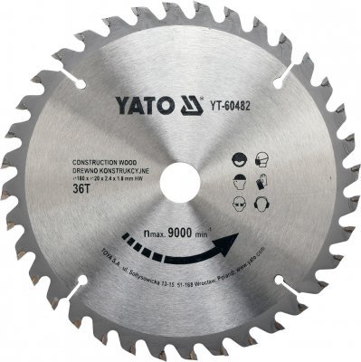 Kotouč na stavební dřevo 180 x 20 mm 36z Yato YT-60482