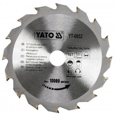 Kotouč na dřevo 140 x 20 mm 16z Yato YT-6052