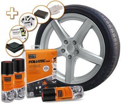 Foliatec sada pro lakování alu kol, stříbrná metalická, 3x400ml