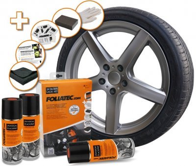 Foliatec sada pro lakování alu kol, šedá metalická, 3x400ml
