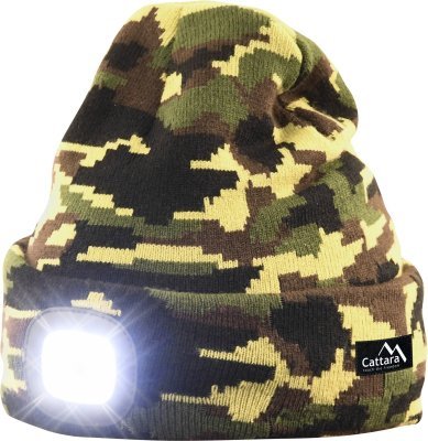 Čepice ARMY s LED svítilnou USB nabíjení Cattara