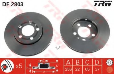 Brzdový kotouč TRW DF2803 přední levý nebo pravý