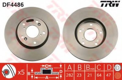 Brzdový kotouč TRW DF4486 přední levý nebo pravý