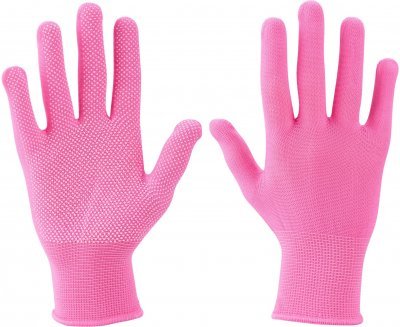 Rukavice z polyesteru s PVC terčíky na dlani, velikost 7" EXTOL LADY
