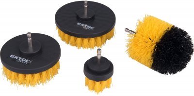 Sada čistících kartáčů na vrtačku 4ks, stopka 1/4"x25mm EXTOL CRAFT
