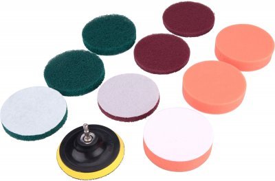 Sada čistících/leštících výseků na vrtačku 10ks, průměr 100mm, 3x3druhy EXTOL CRAFT