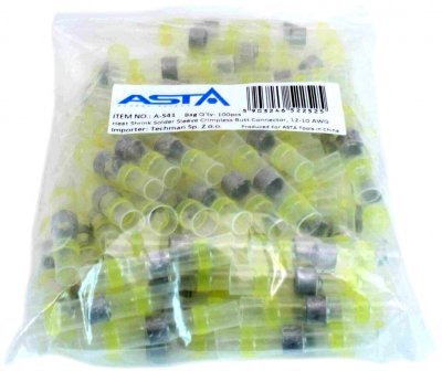 Smršťovací hadičky s cínem, 6.0 x 40 mm, 12-10 AWG, balení 100 ks - ASTA A-S41