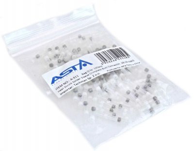 Smršťovací hadičky s cínem, 1.7 x 26 mm, 26-24 AWG, balení 100 ks - ASTA A-S11