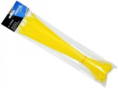 Stahovací pásky 5 x 300 mm, 50 kusů, žlutá barva - ASTA A-CT53Y