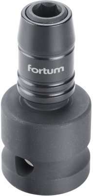Adaptér rázový 1/2" čtyřhran na hroty 1/4", Quick-Lock, CrMoV FORTUM