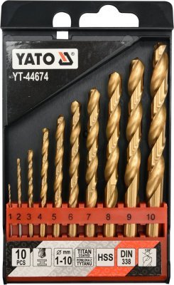 Yato sada vrtáků do železa HSS-TiN 10ks 1-10mm YT-44674
